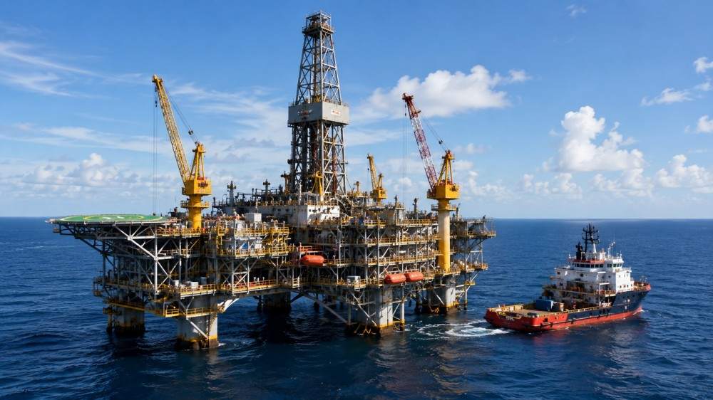 surface manifold Offshore Oil Platform at Sea